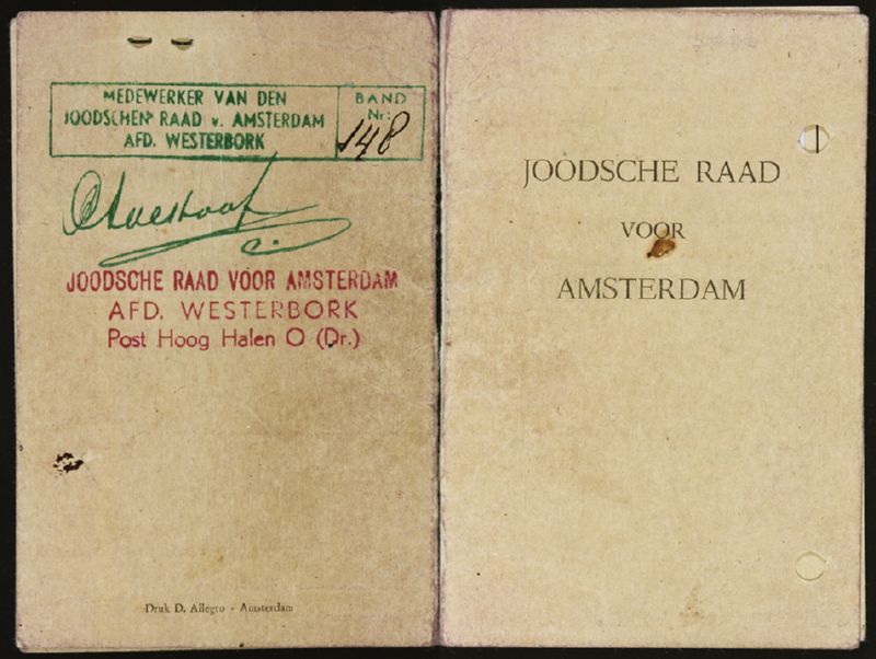 A Joodsche Raad (Jewish Council) identification card issued to Erich Zielenziger